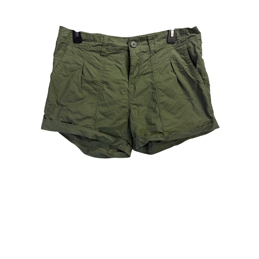 Mountain Hardwear Womens Olive Green Ripstop Hiking Shorts Size 10 Cuffed